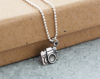 Sterling Silver Tiny Camera Necklace, Photography Necklace, Photography Jewelry, Camera Charm Sterling Silver, Gift for Photographer Woman