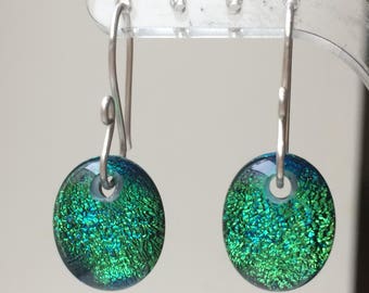 Vibrant Green Drop Earrings with 925 Sterling Silver Earwires
