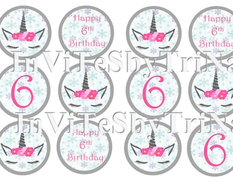 Einhorn Geburtstag Cupcake Toppers