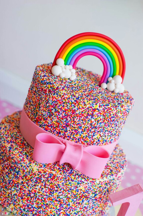 Items similar to Rainbow Cake Topper on Etsy