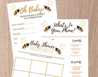 Bee Baby Shower Printables