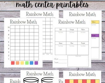 Rainbow Math Center Printables