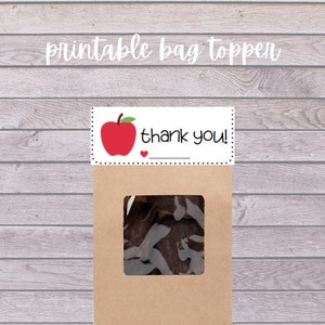 Teacher Appreciation Bag Topper