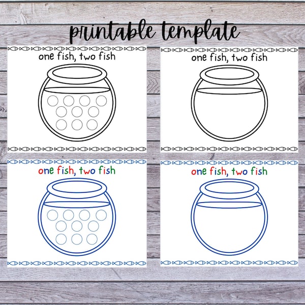 One Fish Two Fish printable templates