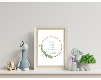 For This Child Greenery Hoop Printable