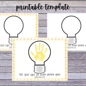 Let Your Light Shine handprint template