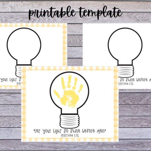 Let Your Light Shine Handprint Template - Etsy