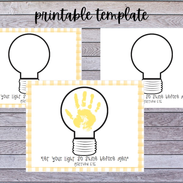 Let Your Light Shine handprint template