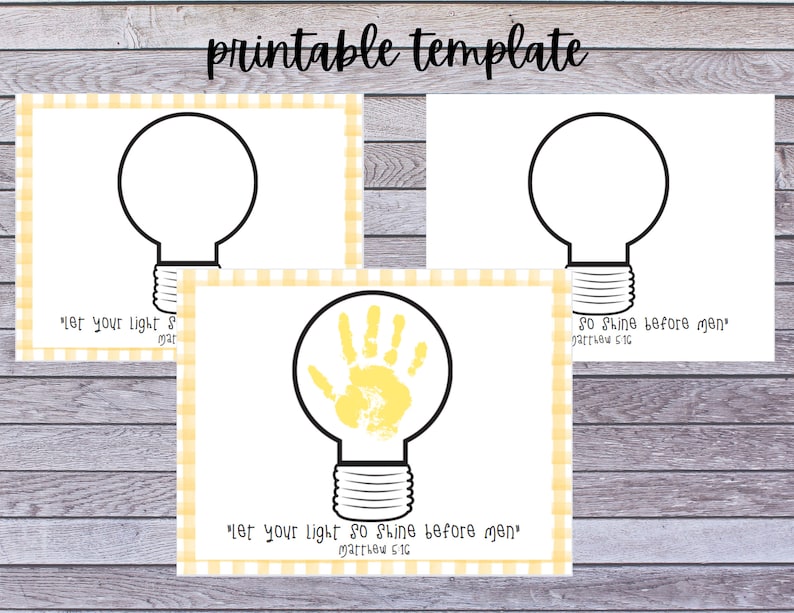 Let Your Light Shine Handprint Template - Etsy