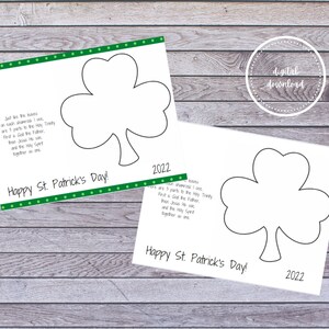 St. Patrick&#39;s Day Handabdruck Kleeblatt Printable & Gedicht