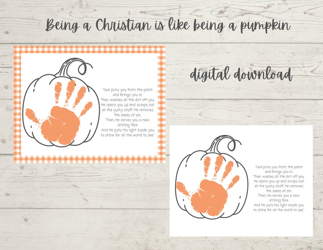 Being a Christian is Like Being a Pumpkin Handprint Craft - Etsy