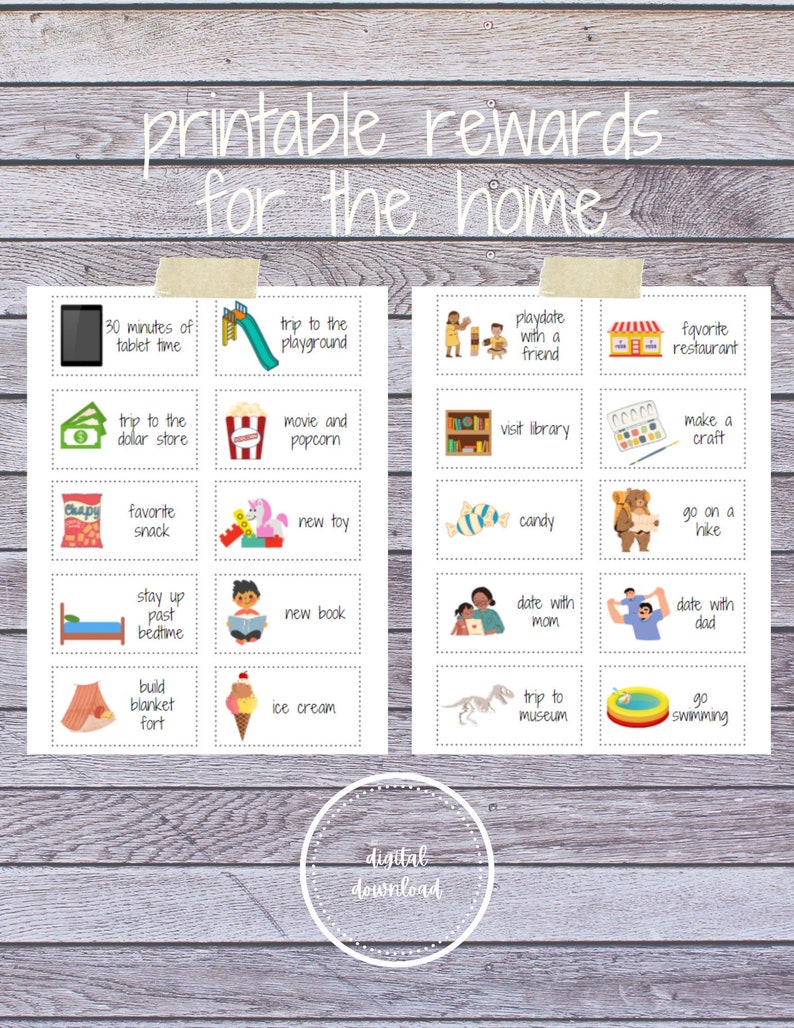Printable Reward Coupons Etsy