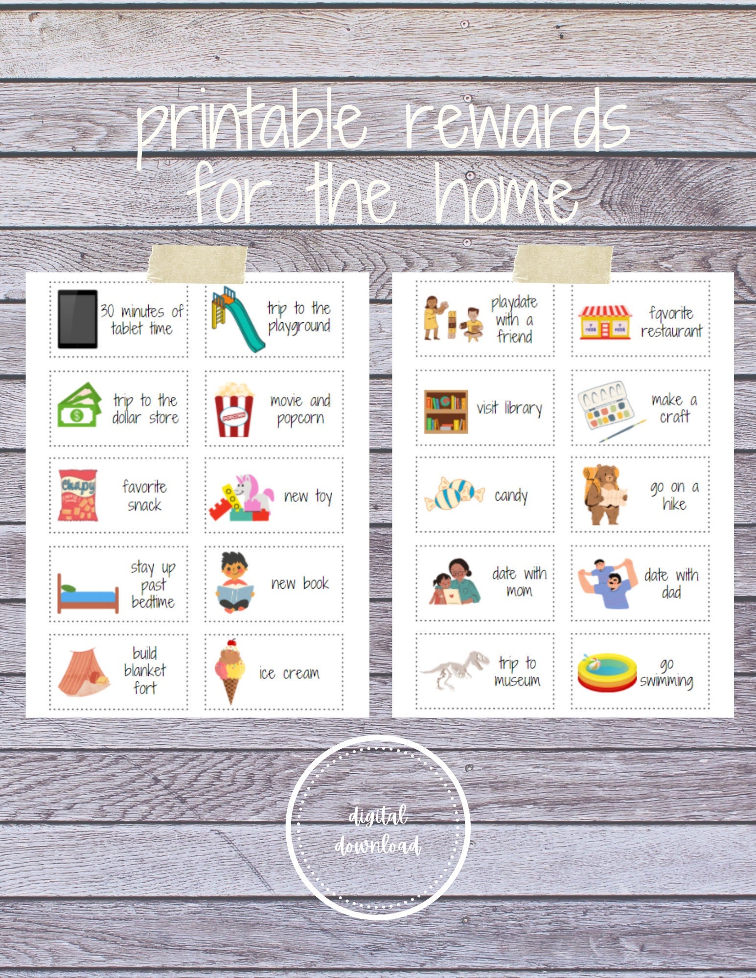 Printable Reward Coupons - Etsy