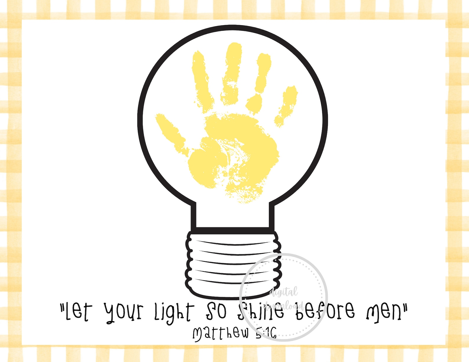 Let Your Light Shine Handprint Template - Etsy