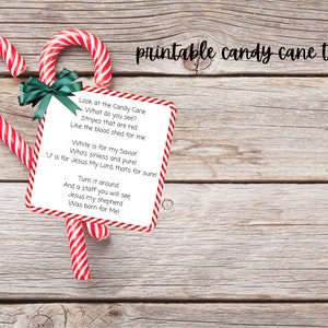 Printable Candy Cane Tags
