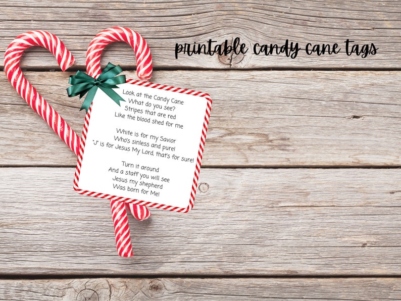 Printable Candy Cane Tags Etsy