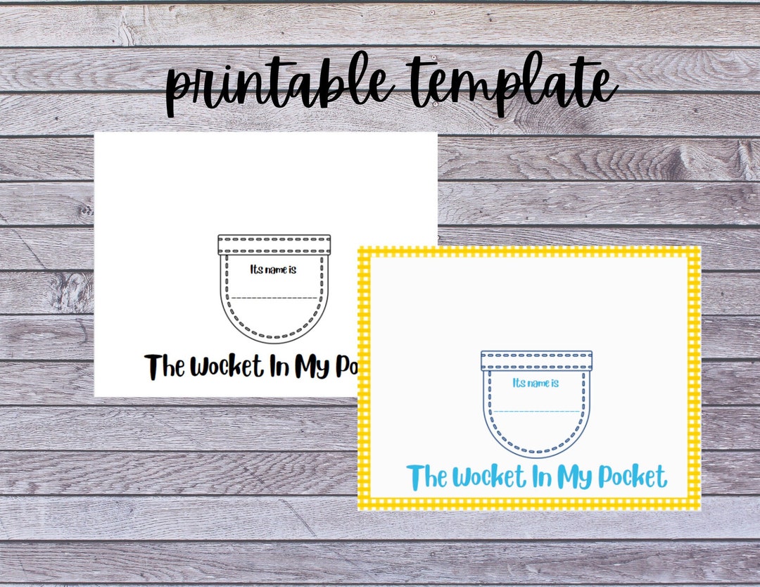 Wocket in My Pocket Printable Template - Etsy