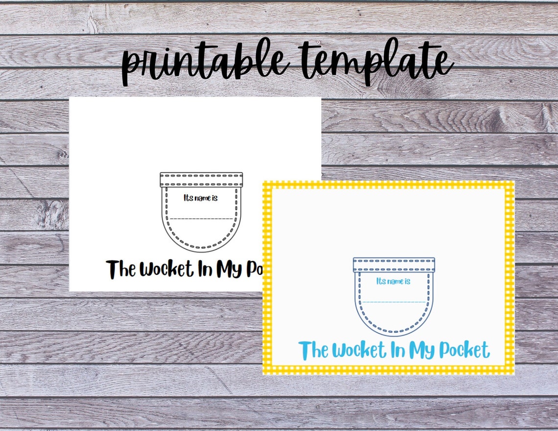 Wocket in My Pocket Printable Template Etsy Wocket in My Pocket Printable Template Etsy
