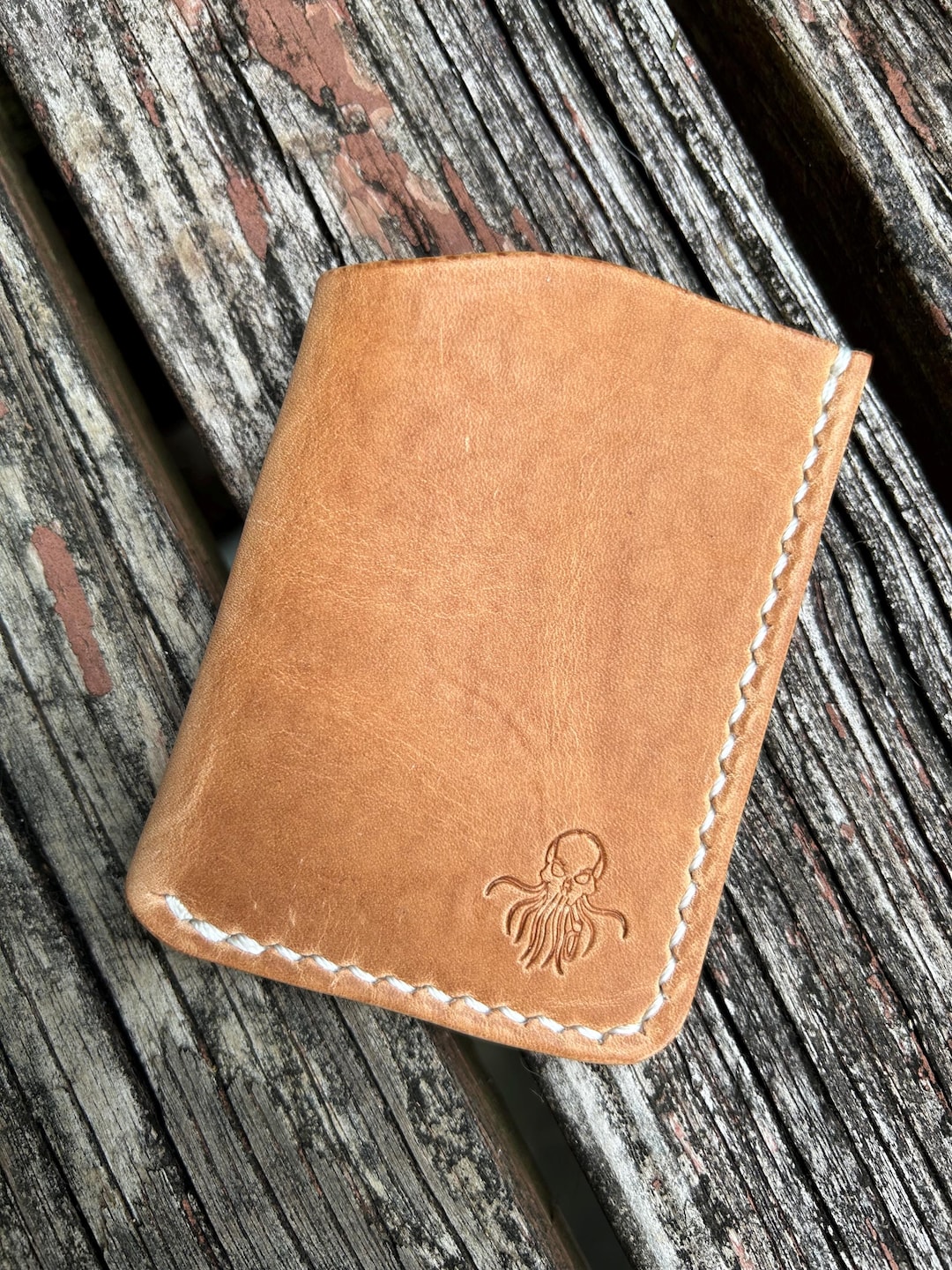 Single Pocket Leather Card Wallet – Natural Horween Dublin