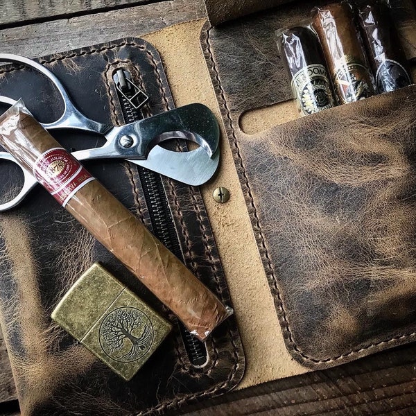 Leather Cigar Book / Cigar Case / Cigar Pouch
