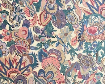 Tissu en coton Liberty of London des années 1970. Houghton. 19e siècle. Coussins, rideaux, tissus d'ameublement, projets de couture. Métrage