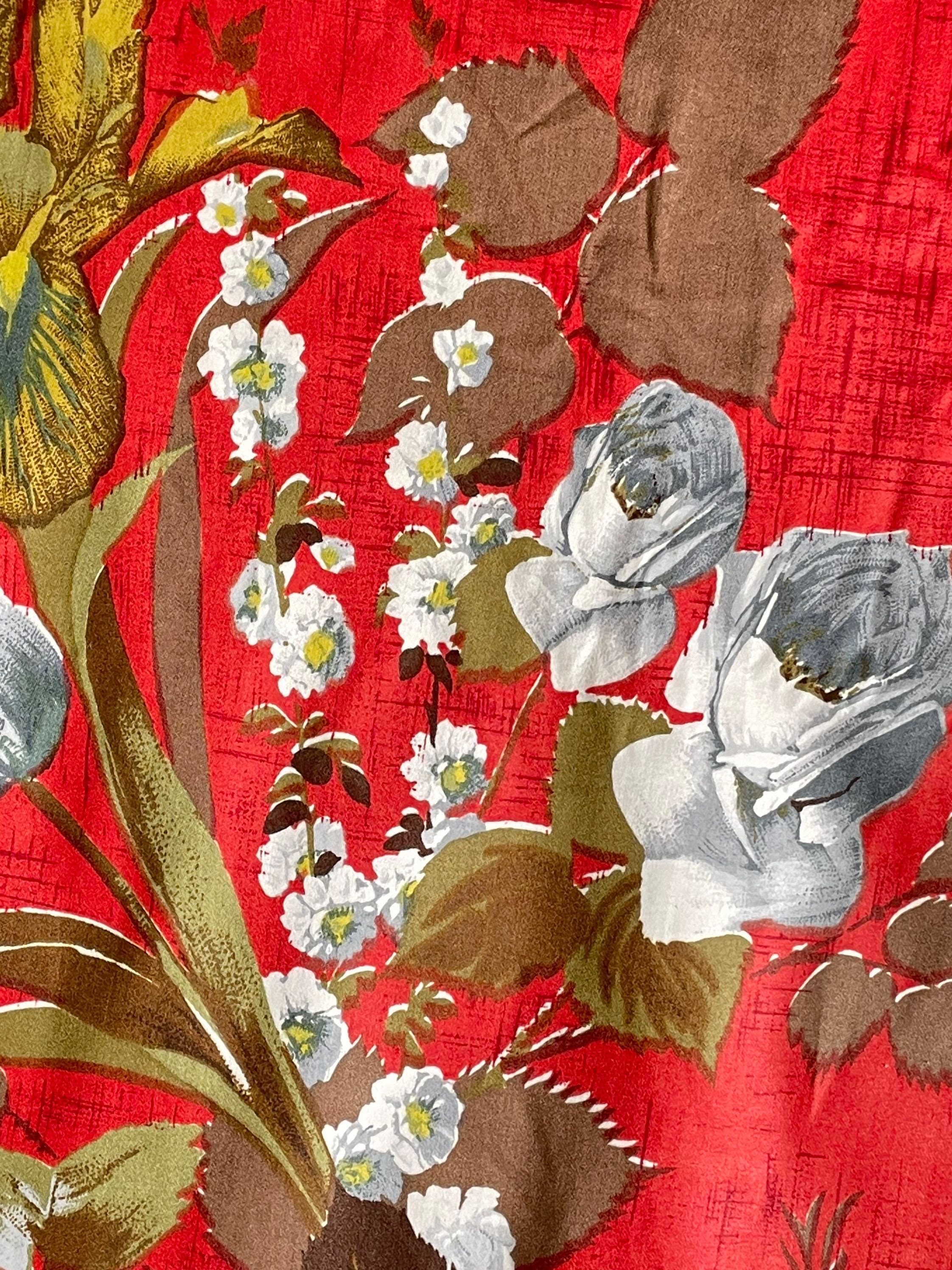 1950’s Roses Interiors Cotton Fabric. Cushions, Curtains, Upholstery. Yardage