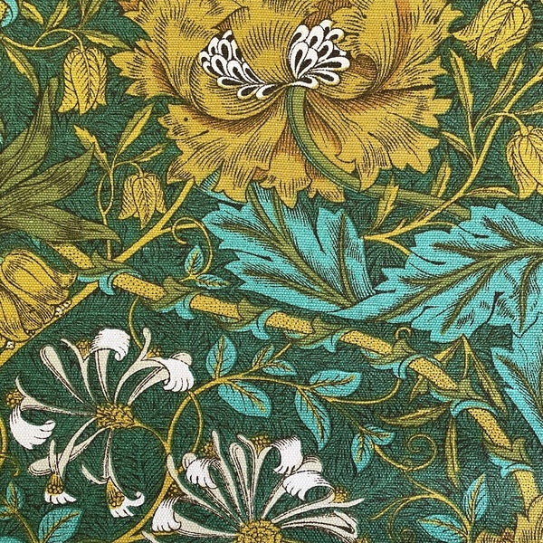 Liberty of London William Morris ‘Honeysuckle’ Arts and Crafts Design Cotton Linen Union. Upholstery, Curtains, Cushions. Yardage.