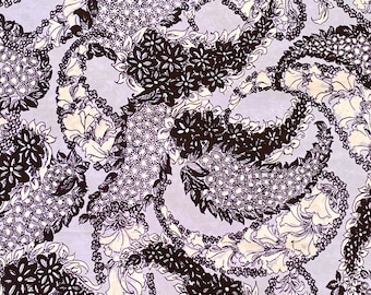 1940’s Floral Paisley Crepe de Chine Fabric. Dressmaking, Sewing Projects, Yardage.