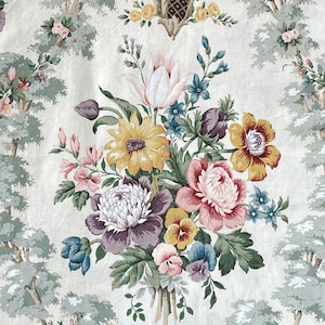Vintage Sanderson Floral Cotton Fabric. Chatsworth. Interiors Fabric, Curtains, Cushions. English Country House.