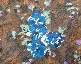 1950’s Painterly Florals Cotton Fabric. Dressmaking. Yardage