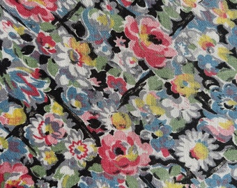 Tissu floral français des années 40 pour robe en rayonne. Robe thé, temps de guerre, lindyhop. Projets de couture. Métrage