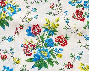 1940’s Floral Fabric. Dressmaking. Curtains. Sewing Projects. Yardage.