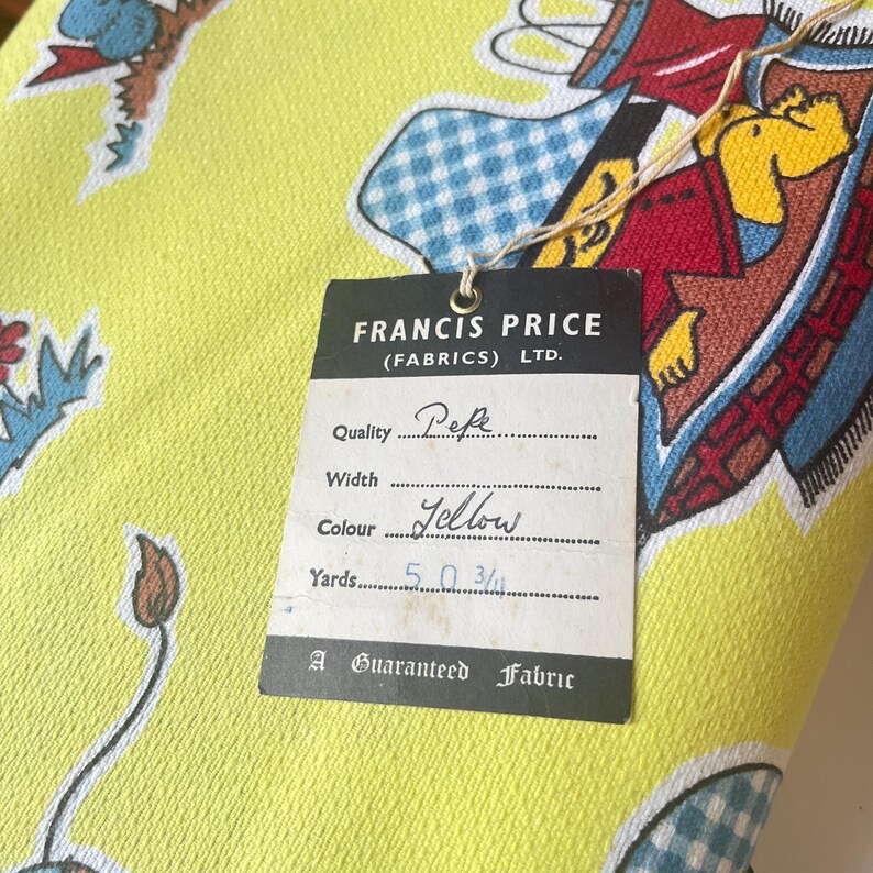 1960s Francis Price Barkcloth Cotton Childrens Fabric pepe. Cushions