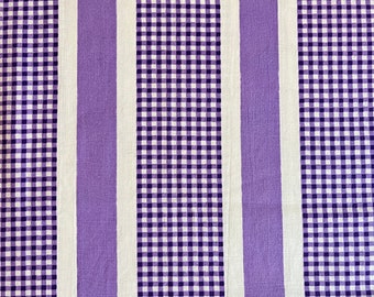 1950’s Gingham Stripe Cotton Fabric. Checks. Dressmaking, Sewing Projects.