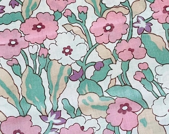 Vintage Liberty London bomullstyg, rosa blommig Tana Lawn, Fat Quarter