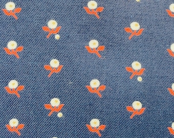 1970’s Stylised Floral Liberty of London Jubilee Wool Cotton Mix Viyella Dressmaking Fabric. Sewing Projects. Yardage