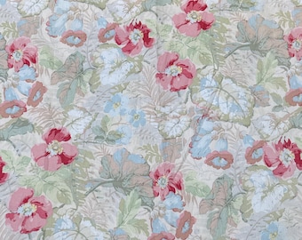 1980-tals Sanderson ljust blommigt bomullstyg för interiörer Exbury Design
