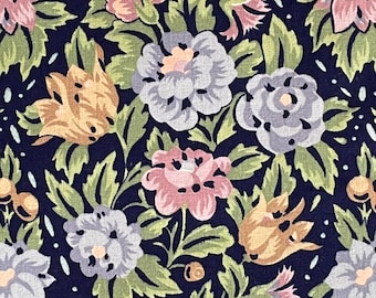 Liberty of London Interiors Cotton Floral Fabric ‘Lynton’. Cushion, Curtain Fabric