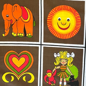 1970’s Dekoplus Kids Cotton Fabric. Cushions, Curtains, Upholstery Fabric Yardage. Sewing Projects