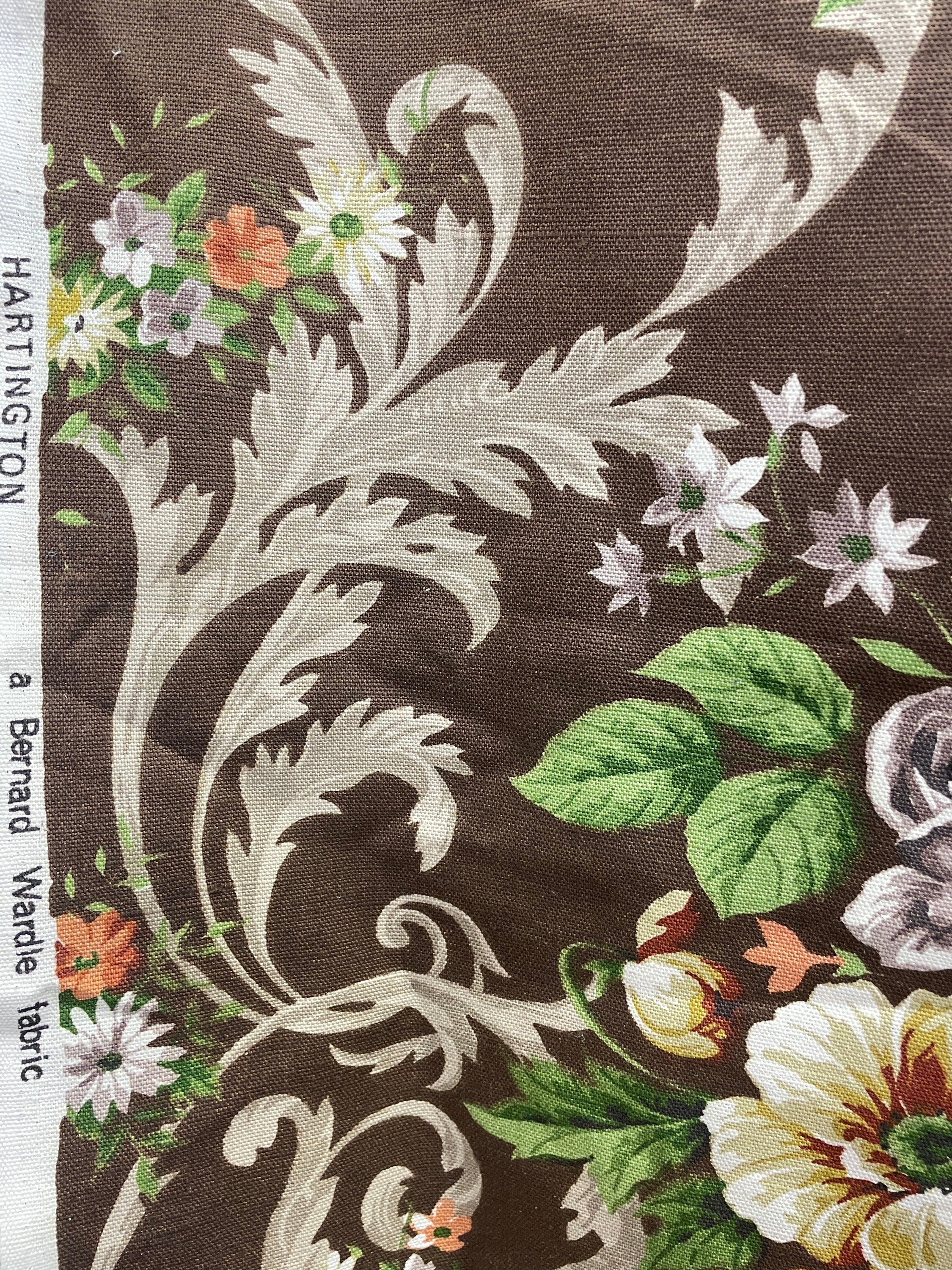 1950 s Bernard Wardle Floral Cotton Linen Union Fabric Interiors 
