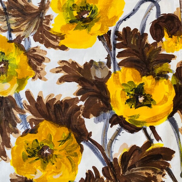 1950’s Painterly Buttercups Cotton Fabric