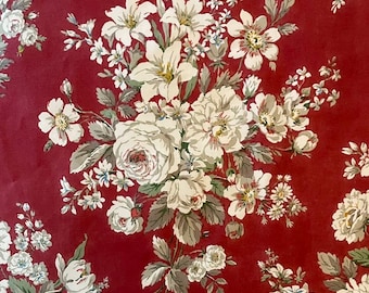 1920’s Sanderson Floral Cotton Fabric. Interiors. Cushions, Curtains, Lampshades, Yardage