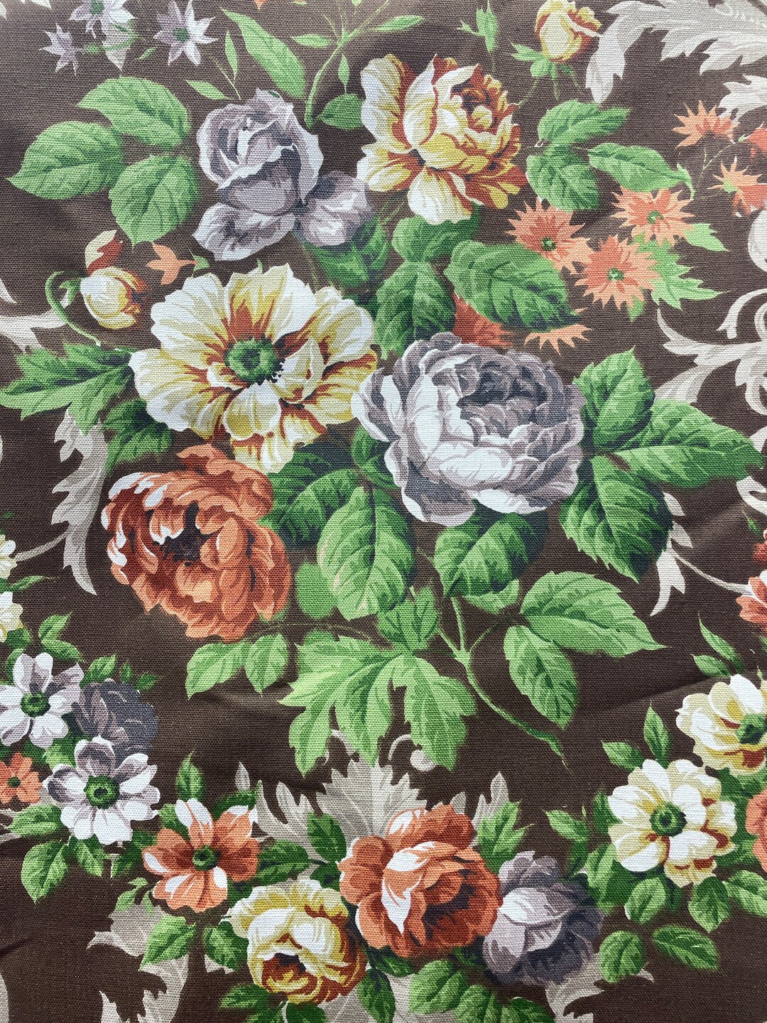 1950 s Bernard Wardle Floral Cotton Linen Union Fabric Interiors 