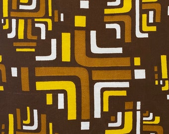 1970’s Cotton Canvas Fabric. Abstract Geometric. Cushions, Curtains, Upholstery.