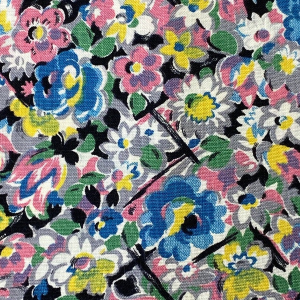 1940’s French Floral Cotton Dress Fabric