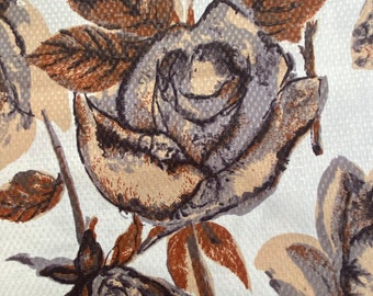 1950's Big Paintly Roses Cotton Fabric