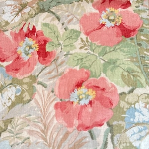 1980-tals Sanderson Exbury blommigt bomullslinne-inredningstyg bild 2