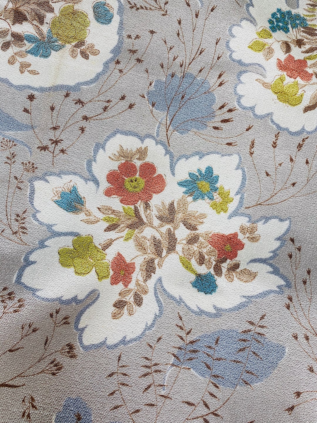 1940s Botanical Leaves Satinised Cotton Fabric - Etsy