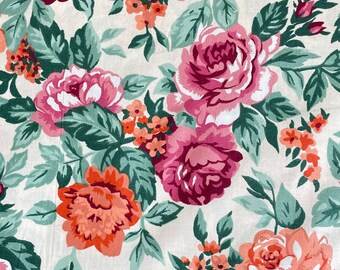 1980’s Floral Cotton Chintz. Interiors, Dressmaking, Yardage.