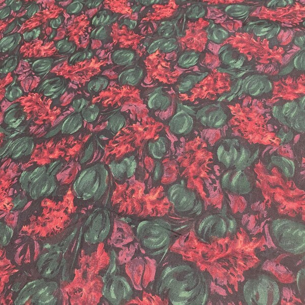 1950’s Abstract Painterly Floral Cotton Dressmaking Fabric